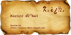 Kozicz Ábel névjegykártya